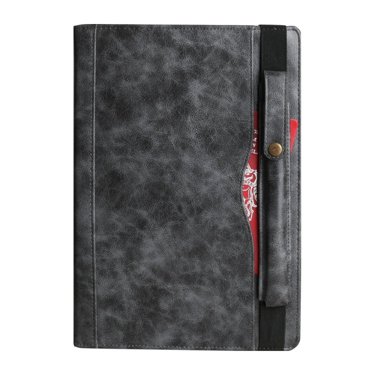 Crazy Horse Texture Horizontal Flip Leather Case for Galaxy Tab A (2019) 10.1 / T510 / 515, with Double-row Card Slots & Photo Frame & Pen Slot