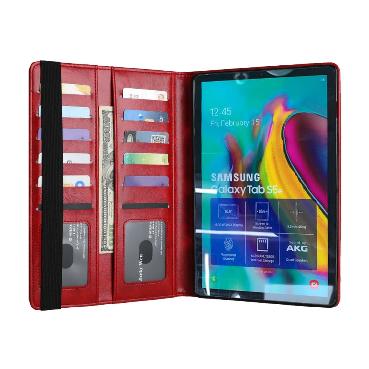 Crazy Horse Texture Horizontal Flip Leather Case for Galaxy Tab A (2019) 10.1 / T510 / 515, with Double-row Card Slots & Photo Frame & Pen Slot