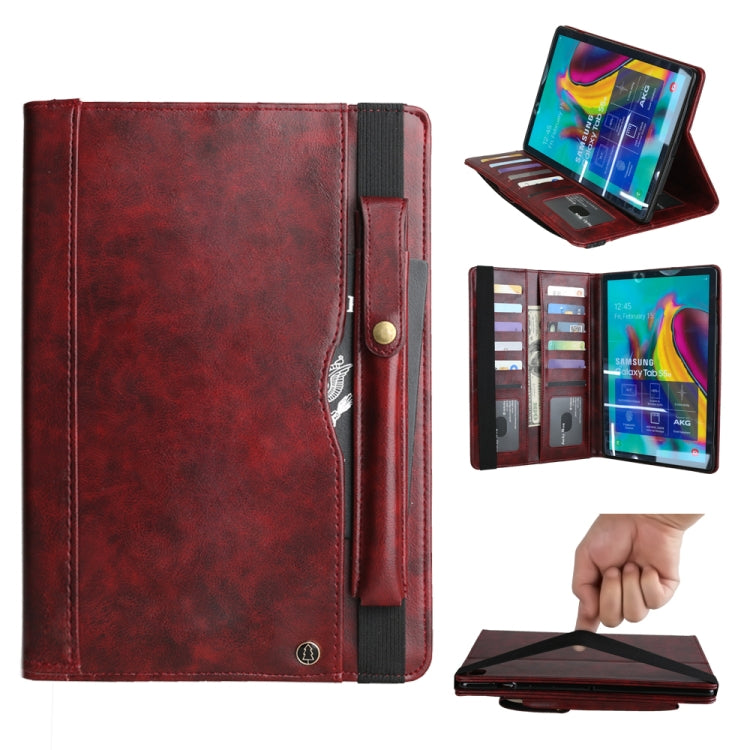 Crazy Horse Texture Horizontal Flip Leather Case for Galaxy Tab A (2019) 10.1 / T510 / 515, with Double-row Card Slots & Photo Frame & Pen Slot