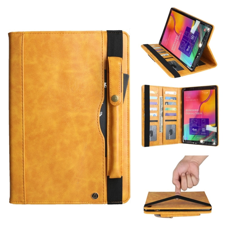 Crazy Horse Texture Horizontal Flip Leather Case for Galaxy Tab A (2019) 10.1 / T510 / 515, with Double-row Card Slots & Photo Frame & Pen Slot