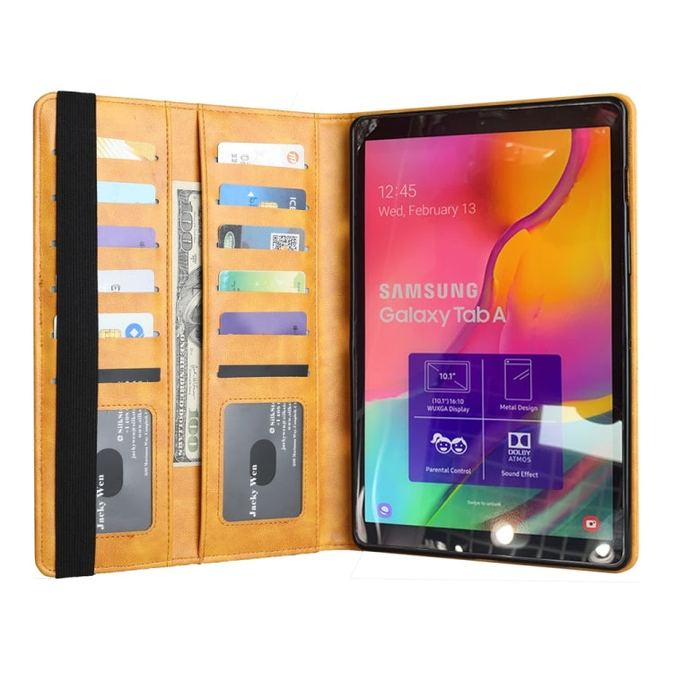 Crazy Horse Texture Horizontal Flip Leather Case for Galaxy Tab A (2019) 10.1 / T510 / 515, with Double-row Card Slots & Photo Frame & Pen Slot