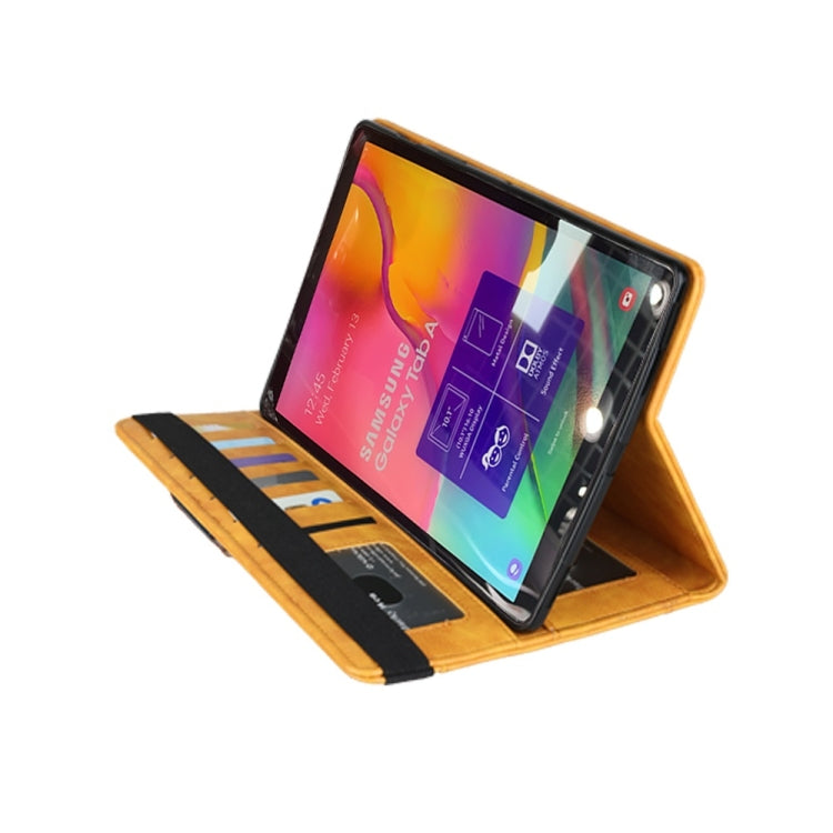 Crazy Horse Texture Horizontal Flip Leather Case for Galaxy Tab A (2019) 10.1 / T510 / 515, with Double-row Card Slots & Photo Frame & Pen Slot