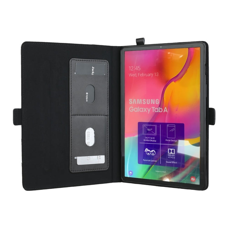 Horizontal Flip Double Bracket Leather Case for Galaxy Tab A (2019) 10.1 / T510 / 515, with Card Slots & Photo Frame & Pen Slot