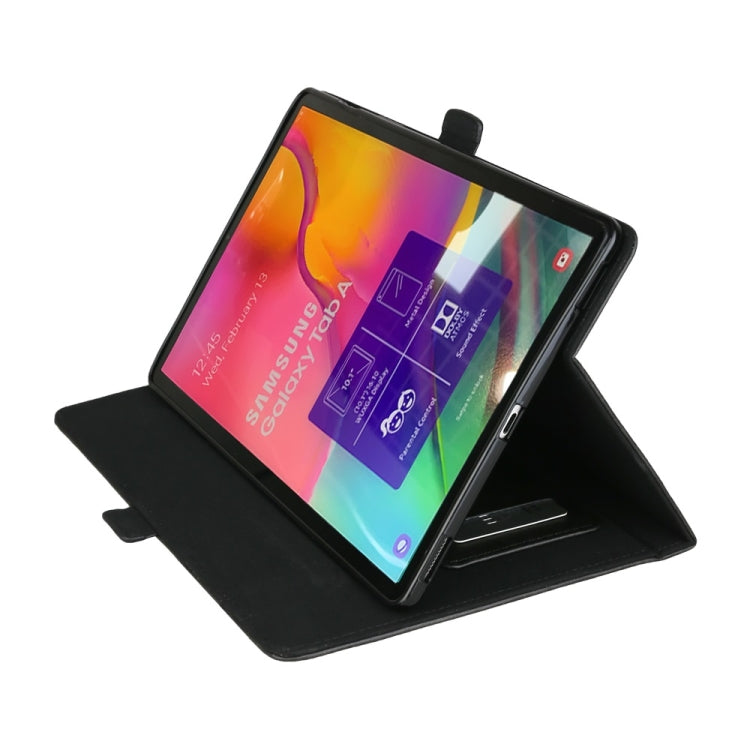 Horizontal Flip Double Bracket Leather Case for Galaxy Tab A (2019) 10.1 / T510 / 515, with Card Slots & Photo Frame & Pen Slot