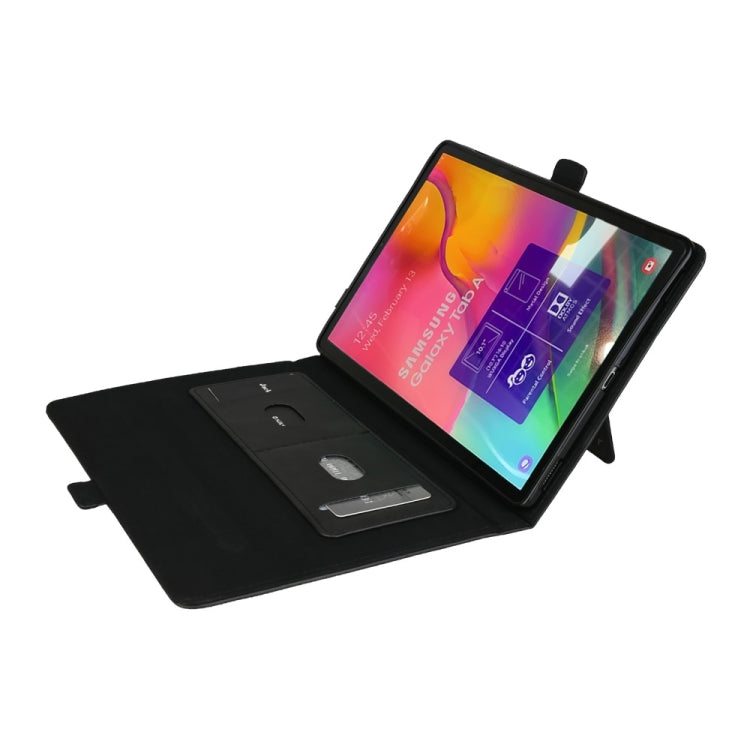 Horizontal Flip Double Bracket Leather Case for Galaxy Tab A (2019) 10.1 / T510 / 515, with Card Slots & Photo Frame & Pen Slot