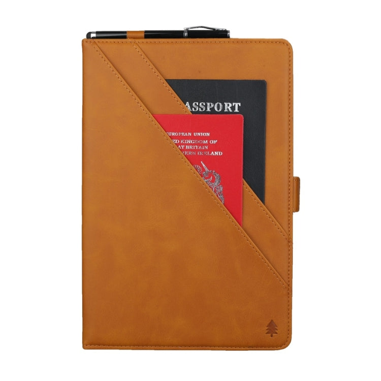 Horizontal Flip Double Bracket Leather Case for Galaxy Tab A (2019) 10.1 / T510 / 515, with Card Slots & Photo Frame & Pen Slot