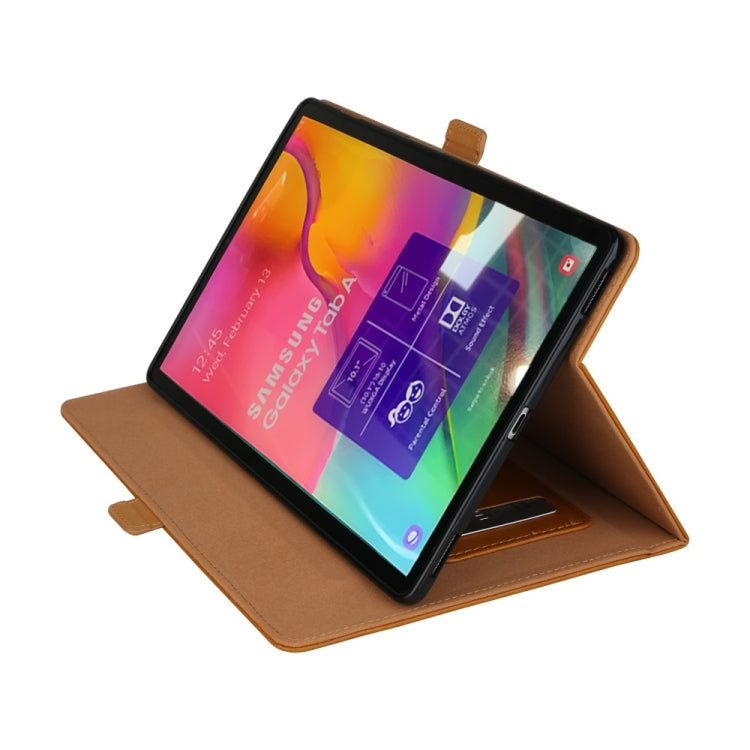 Horizontal Flip Double Bracket Leather Case for Galaxy Tab A (2019) 10.1 / T510 / 515, with Card Slots & Photo Frame & Pen Slot