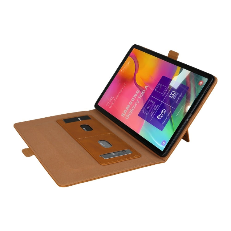 Horizontal Flip Double Bracket Leather Case for Galaxy Tab A (2019) 10.1 / T510 / 515, with Card Slots & Photo Frame & Pen Slot