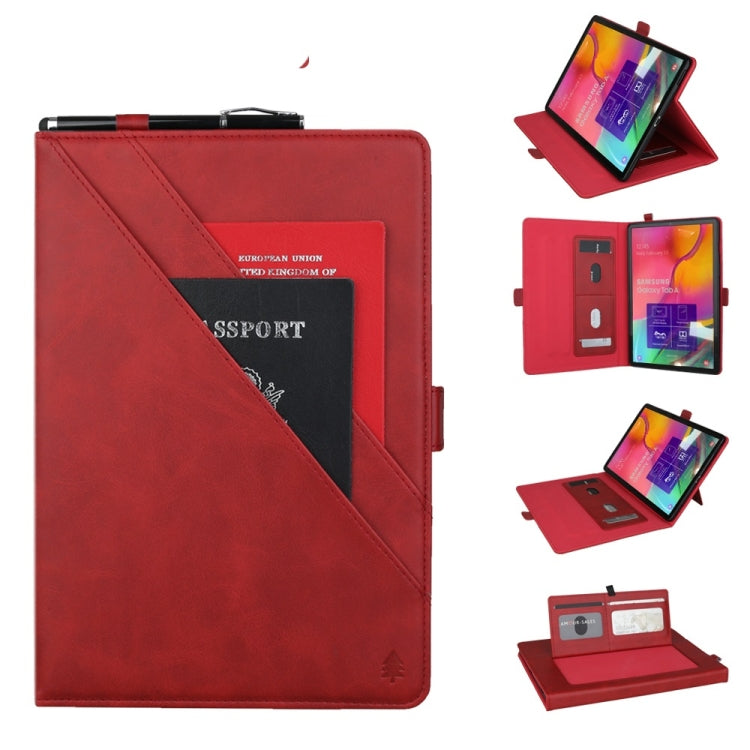 Horizontal Flip Double Bracket Leather Case for Galaxy Tab A (2019) 10.1 / T510 / 515, with Card Slots & Photo Frame & Pen Slot