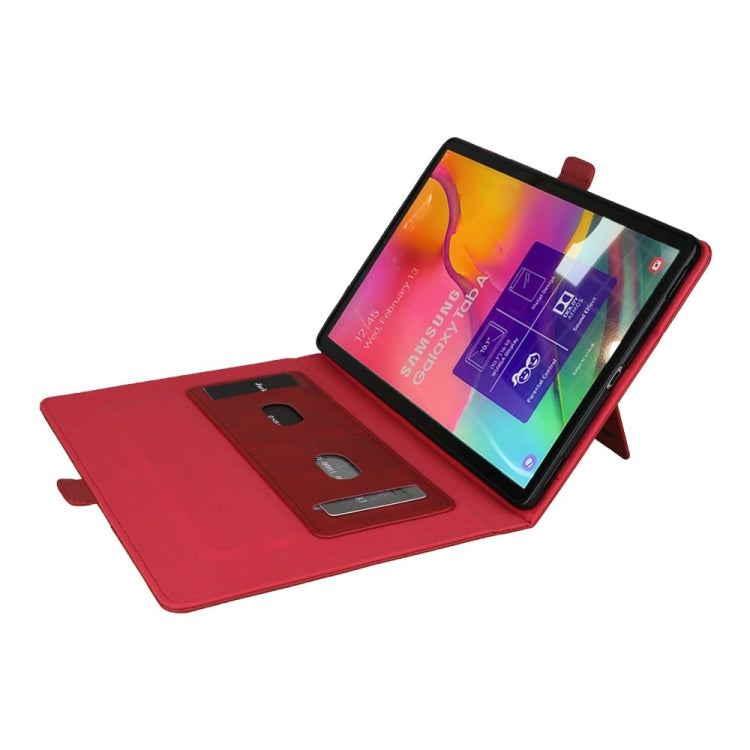 Horizontal Flip Double Bracket Leather Case for Galaxy Tab A (2019) 10.1 / T510 / 515, with Card Slots & Photo Frame & Pen Slot