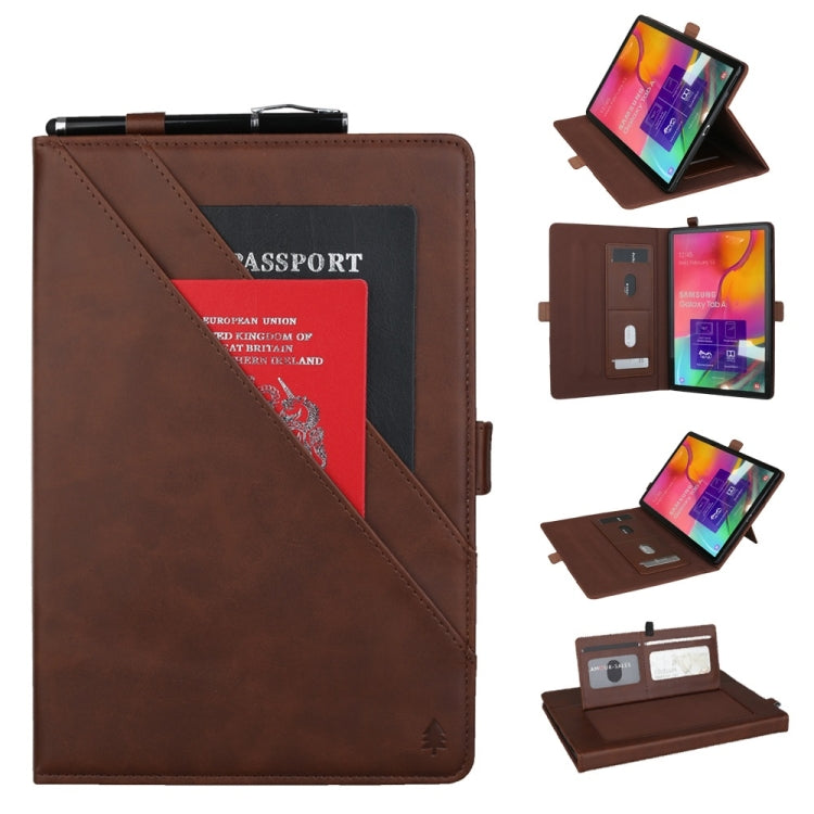 Horizontal Flip Double Bracket Leather Case for Galaxy Tab A (2019) 10.1 / T510 / 515, with Card Slots & Photo Frame & Pen Slot