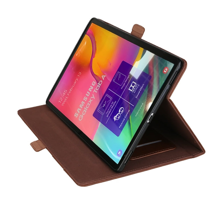 Horizontal Flip Double Bracket Leather Case for Galaxy Tab A (2019) 10.1 / T510 / 515, with Card Slots & Photo Frame & Pen Slot