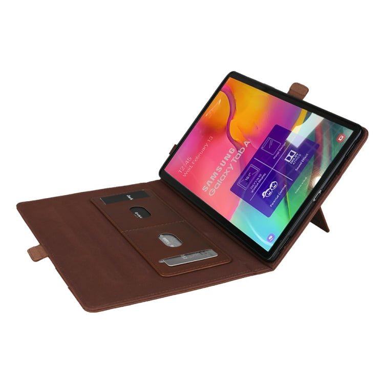 Horizontal Flip Double Bracket Leather Case for Galaxy Tab A (2019) 10.1 / T510 / 515, with Card Slots & Photo Frame & Pen Slot