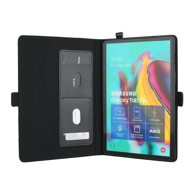 Horizontal Flip Double Bracket Leather Case for Galaxy Tab S 5E 10.5 / T720 / T725, with Card Slots & Photo Frame & Pen Slot