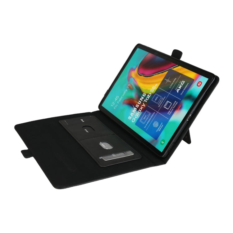 Horizontal Flip Double Bracket Leather Case for Galaxy Tab S 5E 10.5 / T720 / T725, with Card Slots & Photo Frame & Pen Slot