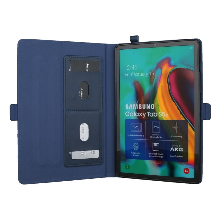 Horizontal Flip Double Bracket Leather Case for Galaxy Tab S 5E 10.5 / T720 / T725, with Card Slots & Photo Frame & Pen Slot