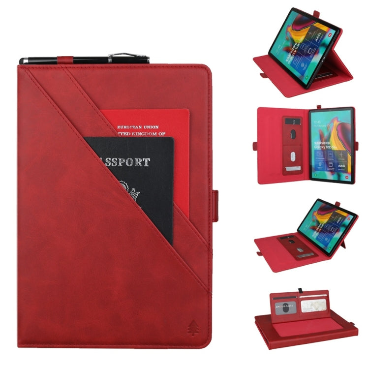 Horizontal Flip Double Bracket Leather Case for Galaxy Tab S 5E 10.5 / T720 / T725, with Card Slots & Photo Frame & Pen Slot