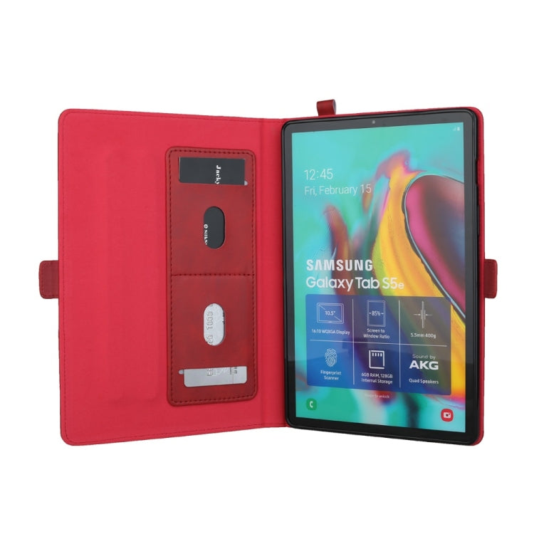 Horizontal Flip Double Bracket Leather Case for Galaxy Tab S 5E 10.5 / T720 / T725, with Card Slots & Photo Frame & Pen Slot