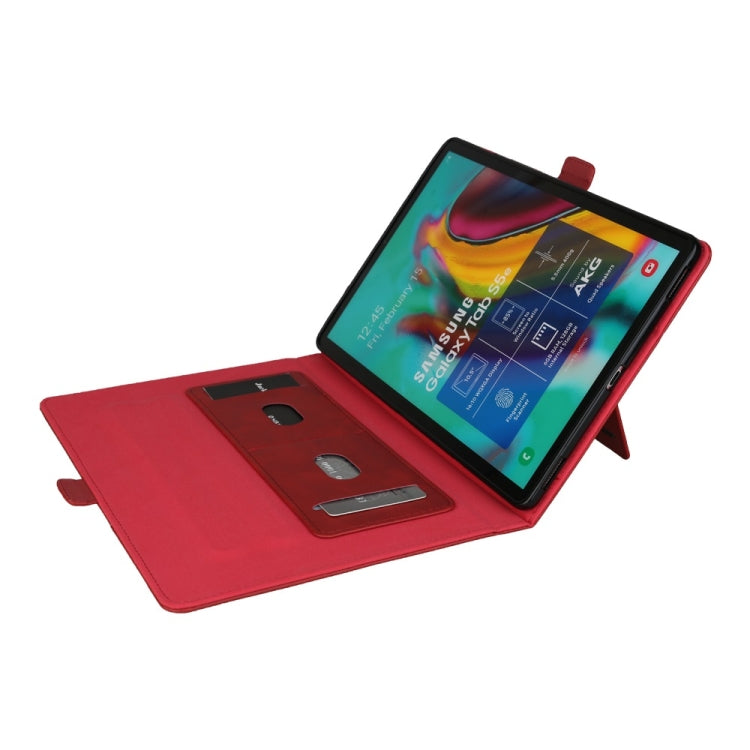 Horizontal Flip Double Bracket Leather Case for Galaxy Tab S 5E 10.5 / T720 / T725, with Card Slots & Photo Frame & Pen Slot