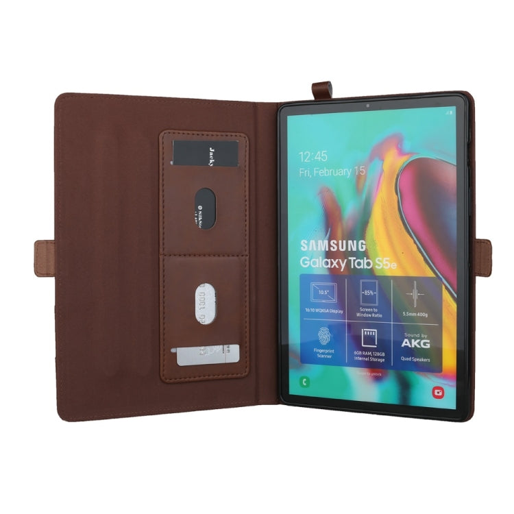 Horizontal Flip Double Bracket Leather Case for Galaxy Tab S 5E 10.5 / T720 / T725, with Card Slots & Photo Frame & Pen Slot