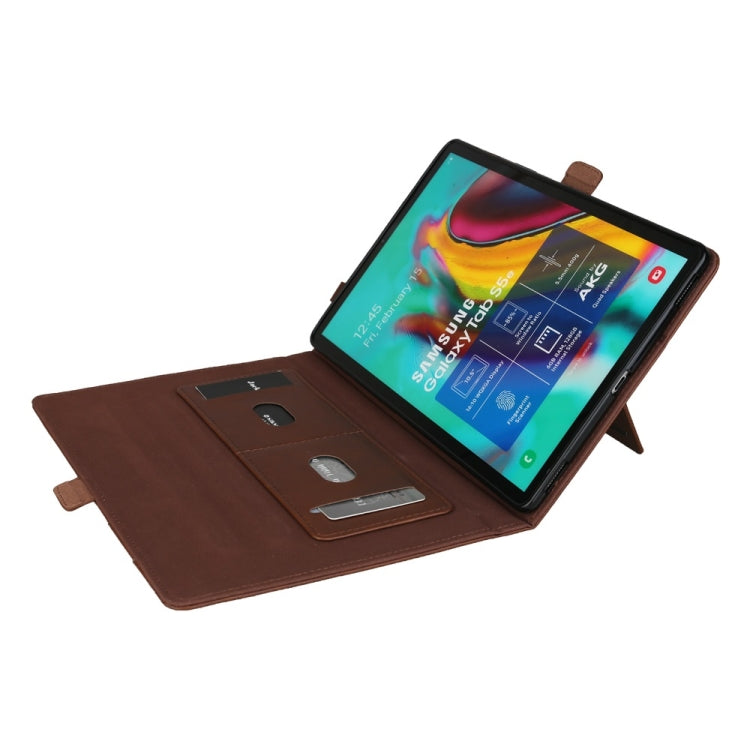 Horizontal Flip Double Bracket Leather Case for Galaxy Tab S 5E 10.5 / T720 / T725, with Card Slots & Photo Frame & Pen Slot