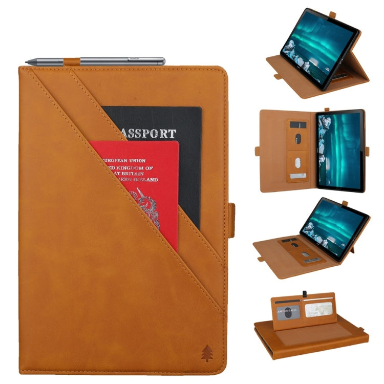 Horizontal Flip Double Bracket Leather Case for Huawei Mediapad M6 10.8, with Card Slots & Photo Frame & Pen Slot