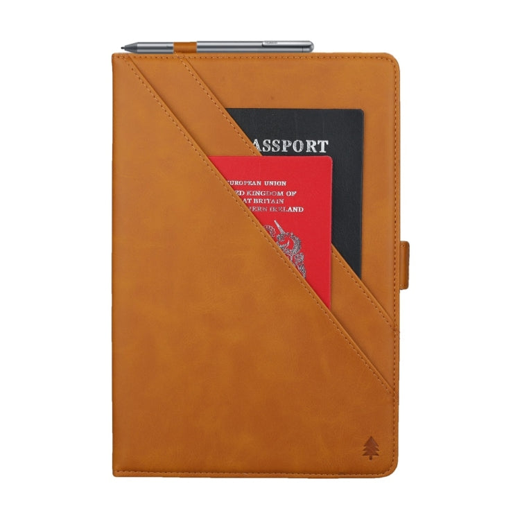 Horizontal Flip Double Bracket Leather Case for Huawei Mediapad M6 10.8, with Card Slots & Photo Frame & Pen Slot