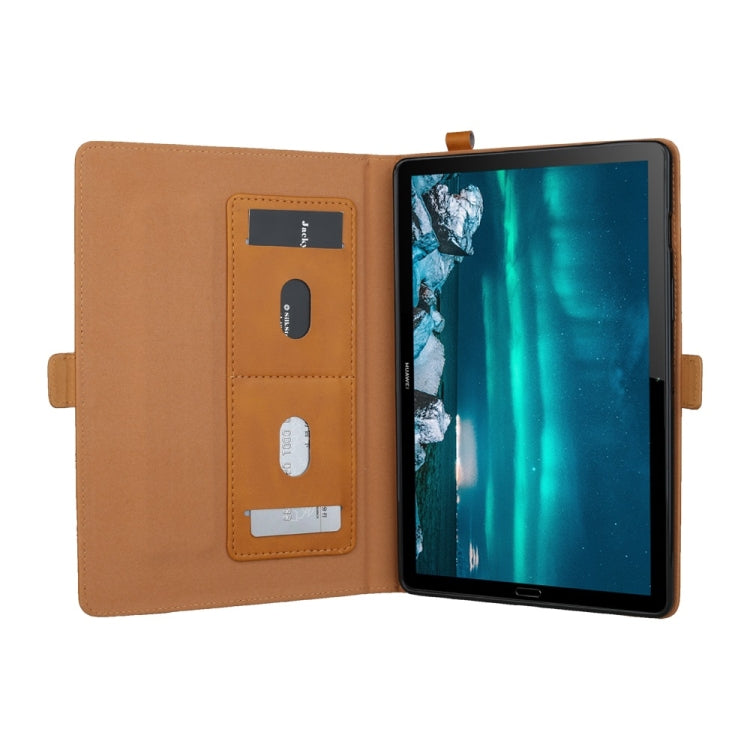 Horizontal Flip Double Bracket Leather Case for Huawei Mediapad M6 10.8, with Card Slots & Photo Frame & Pen Slot
