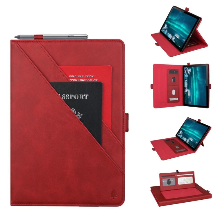 Horizontal Flip Double Bracket Leather Case for Huawei Mediapad M6 10.8, with Card Slots & Photo Frame & Pen Slot
