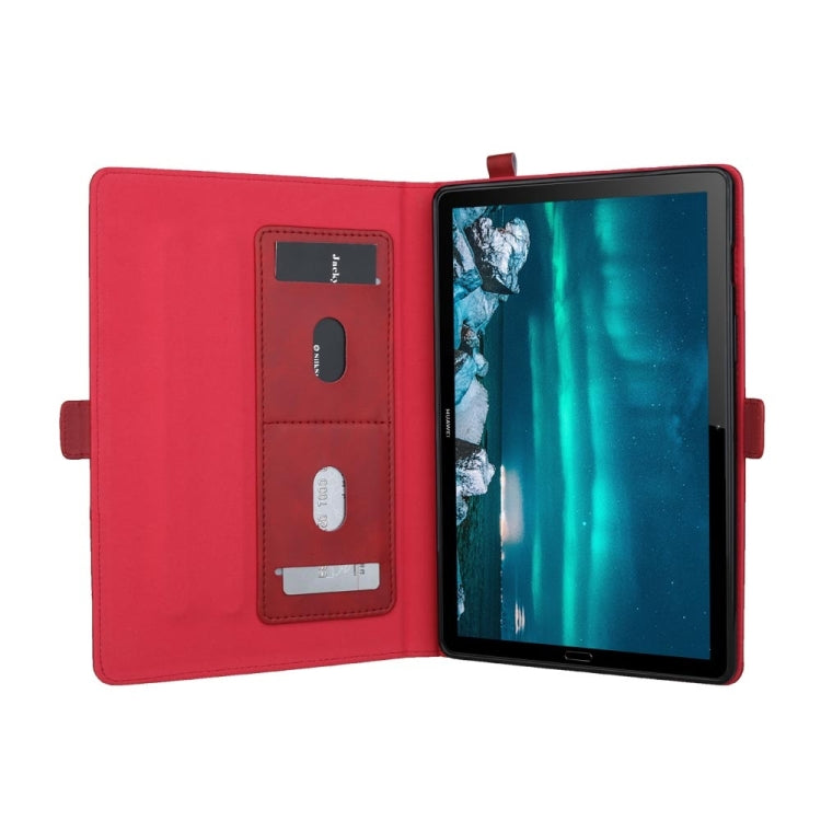 Horizontal Flip Double Bracket Leather Case for Huawei Mediapad M6 10.8, with Card Slots & Photo Frame & Pen Slot