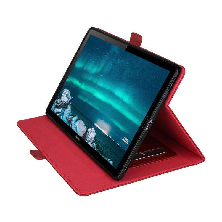 Horizontal Flip Double Bracket Leather Case for Huawei Mediapad M6 10.8, with Card Slots & Photo Frame & Pen Slot