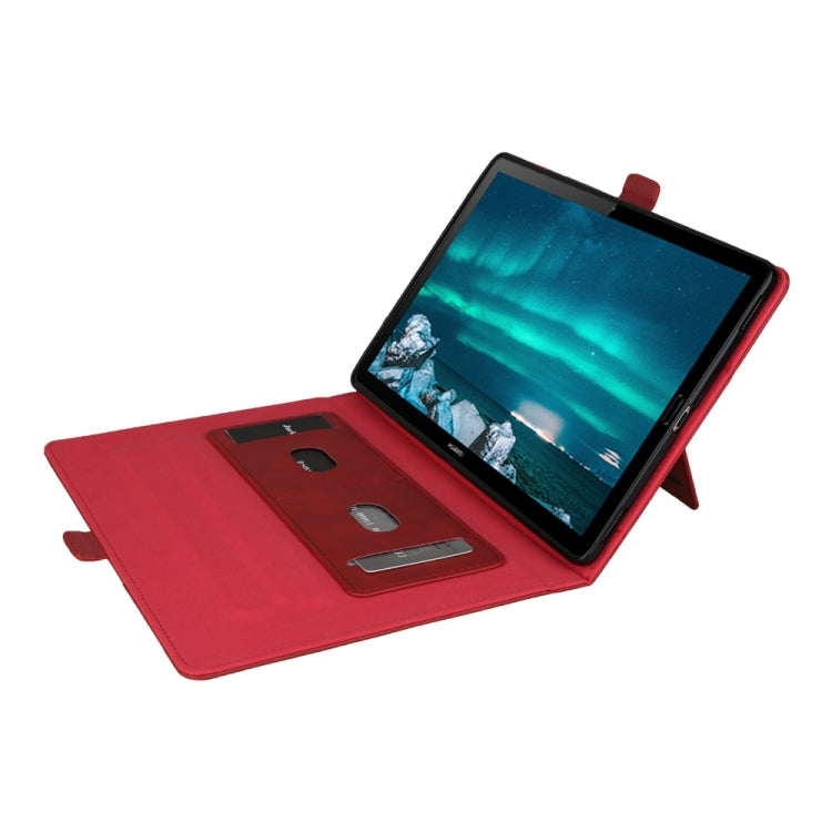 Horizontal Flip Double Bracket Leather Case for Huawei Mediapad M6 10.8, with Card Slots & Photo Frame & Pen Slot