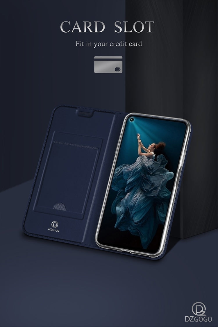DZGOGO ISKIN Series Slight Frosted PU+ TPU Case for for Huawei Honor 20 Pro, with Holder & Card Slot & Wallet