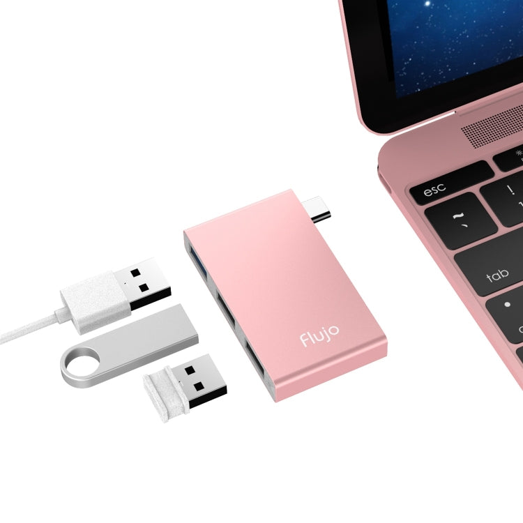 Flujo H55 Aluminum USB-C / Type-C & Micro USB to USB 3.0 & USB 2.0 HUB Adapter