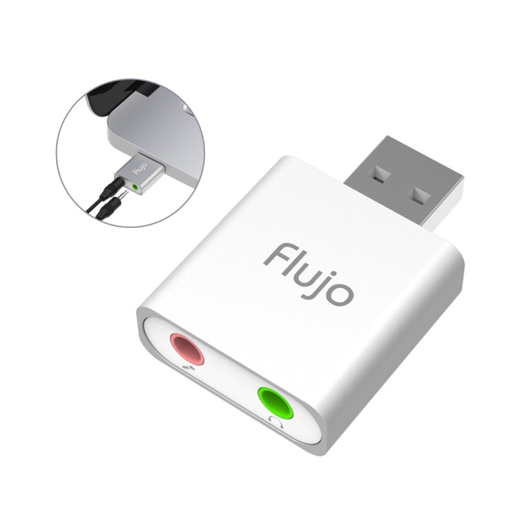 Flujo MA13 2 x 3.5mm Plug to USB 2.0 Aluminum Audio Adapter