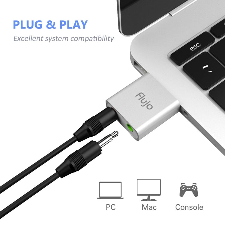 Flujo MA13 2 x 3.5mm Plug to USB 2.0 Aluminum Audio Adapter