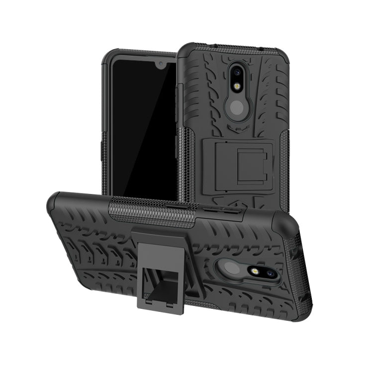 Tire Texture TPU+PC Shockproof Case for Nokia 3.2, with Holder
