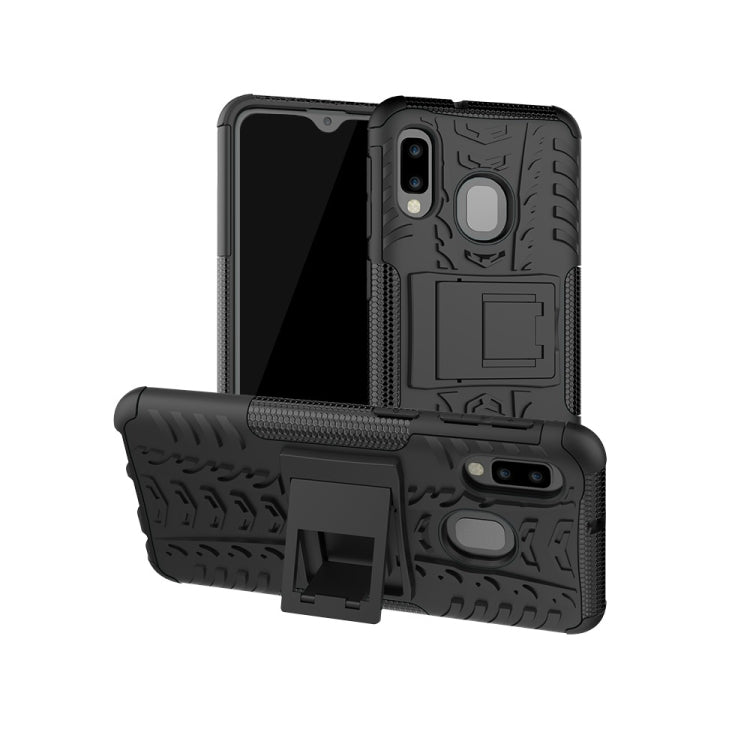 Tire Texture TPU+PC Shockproof Case for Galaxy A20e / A10e, with Holder