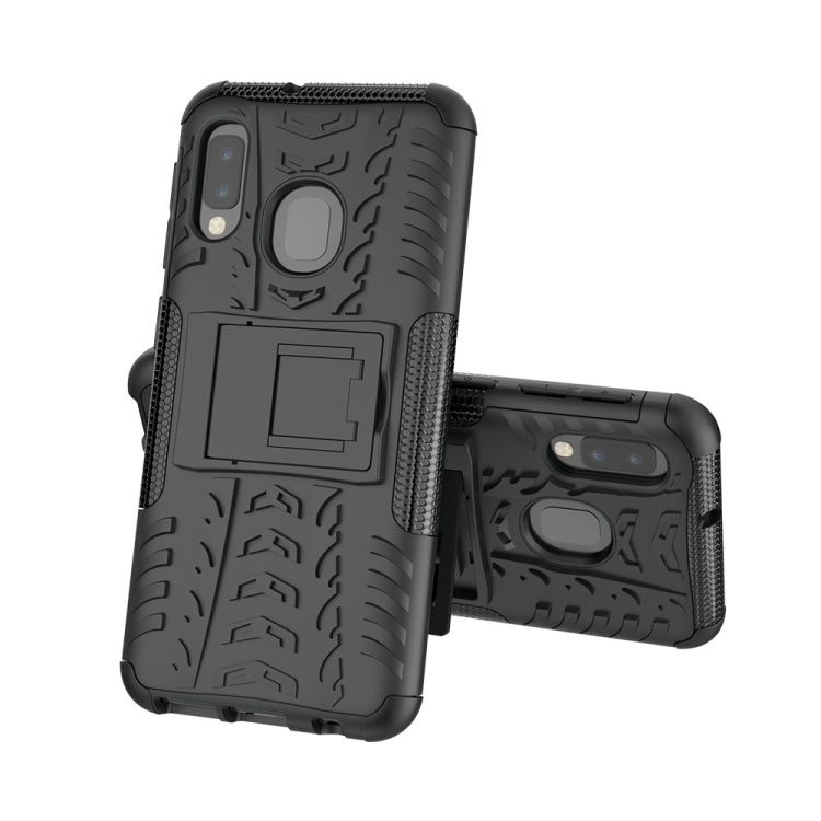 Tire Texture TPU+PC Shockproof Case for Galaxy A20e / A10e, with Holder