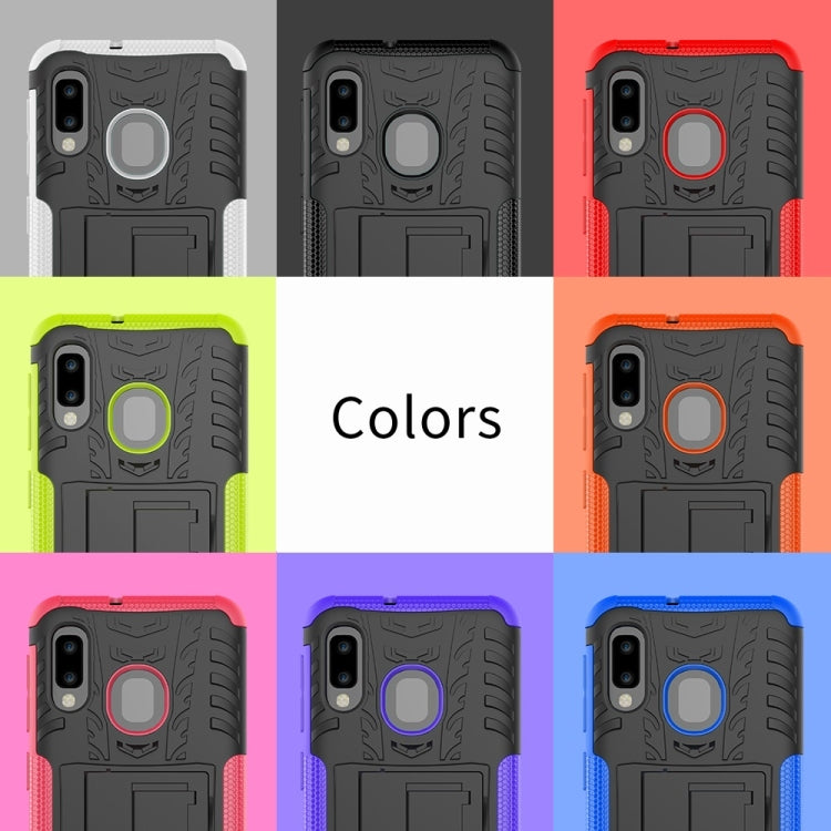 Tire Texture TPU+PC Shockproof Case for Galaxy A20e / A10e, with Holder