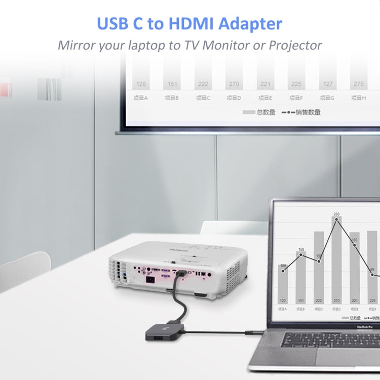 Flujo UC27 USB-C / Type-C to HDMI + USB 3.0 + USB 2.0 Multi-function HUB Adapter