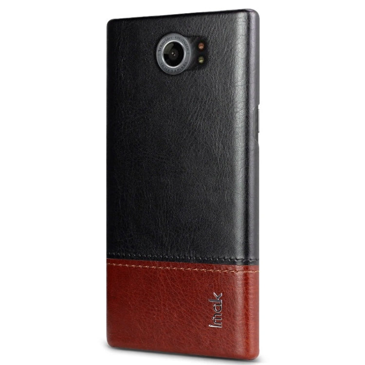 IMAK Ruiyi Series Concise Slim PU + PC Protective Case for BlackBerry Priv / Venice (Black Brown)