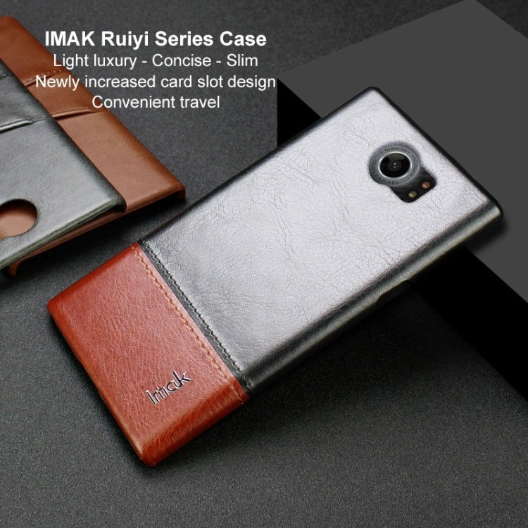 IMAK Ruiyi Series Concise Slim PU + PC Protective Case for BlackBerry Priv / Venice (Black Brown)