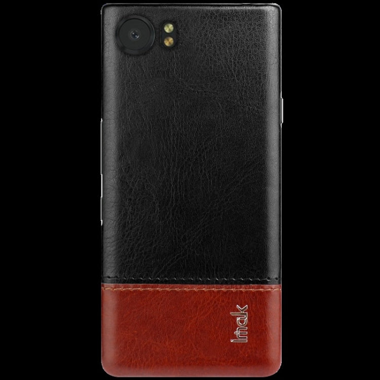 IMAK Ruiyi Series Concise Slim PU + PC Protective Case for BlackBerry Keyone / DTEK70 (Black Brown)
