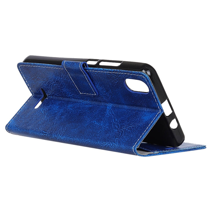 Retro Crazy Horse Texture Horizontal Flip Leather Case for Wiko Y80, with Holder & Card Slots & Wallet & Photo Frame