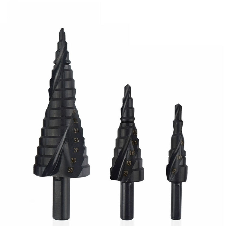 3 in 1 Multi-function 4-32mm HSS Cobalt Step Drills Nitrogen High Speed Steel Spiral for Metal Cone Drill Bit Set Triangle Shank Hole Cutter