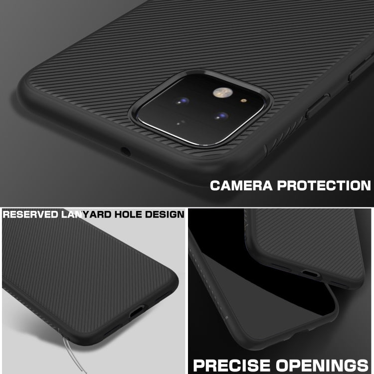Lenuo Leshen Series Stripe Texture TPU Case for Google Pixel 4 (Black)