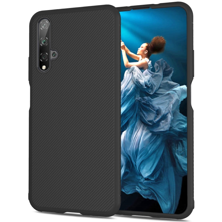 Lenuo Leshen Series Stripe Texture TPU Case for Huaiwei Honor 20 (Black)