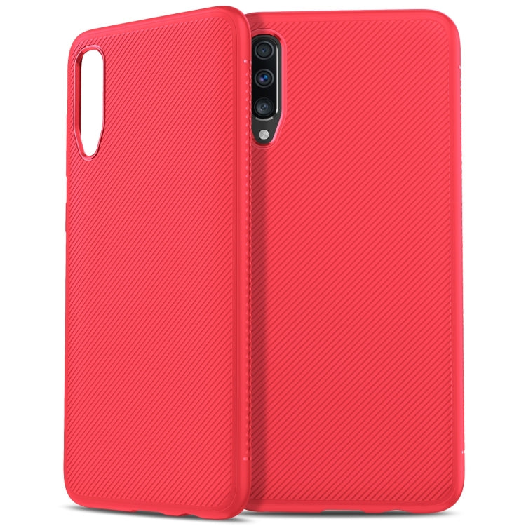Lenuo Leshen Series Stripe Texture TPU Case for Galaxy A70(Red)