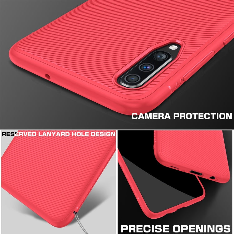 Lenuo Leshen Series Stripe Texture TPU Case for Galaxy A70(Red)